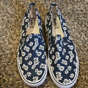 Keds Navy Daisy Print Slip-Ons